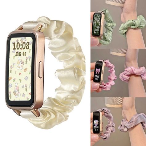 Fashion Scrunchie Elastic Wristband Strap For Huawei Band 9/8/7/6 Watch Fit 3/2 Band Hair, Party Dance, Hair Scrunchies, Club Party, Scrunchie Hairstyles, Hair Band, Elastic Band, Accessories Watches, Scrunchies