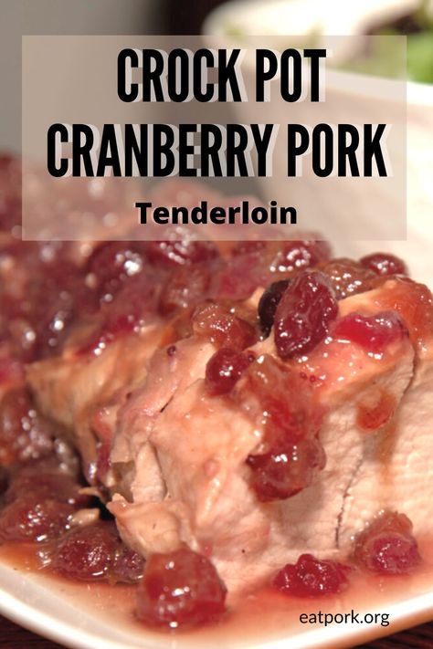 Add a touch of sweetness to your dinner with our Crock Pot Cranberry Pork Tenderloin recipe! This easy-to-make dish features tender pork tenderloin slow-cooked in a savory cranberry sauce, resulting in a flavorful and comforting meal that's perfect for any night of the week. Whether you're hosting a dinner party or simply craving a delicious homemade meal, this recipe is sure to impress. Get the recipe here: https://www.eatpork.org/cranberry-pork-tenderloin/ Cranberry Pork Tenderloin Recipes In Crockpot, Crock Pot Pork Tenderloin With Apples, Slow Cooker Cranberry Pork Chops, Pork Tenderloin With Cranberry Sauce, Crock Pot Tenderloin Recipes, Crockpot Pork Tenderloin And Potatoes, Crockpot Pork Tenderloin Recipes, Savory Cranberry Sauce, Pork Tenderloin Crock Pot