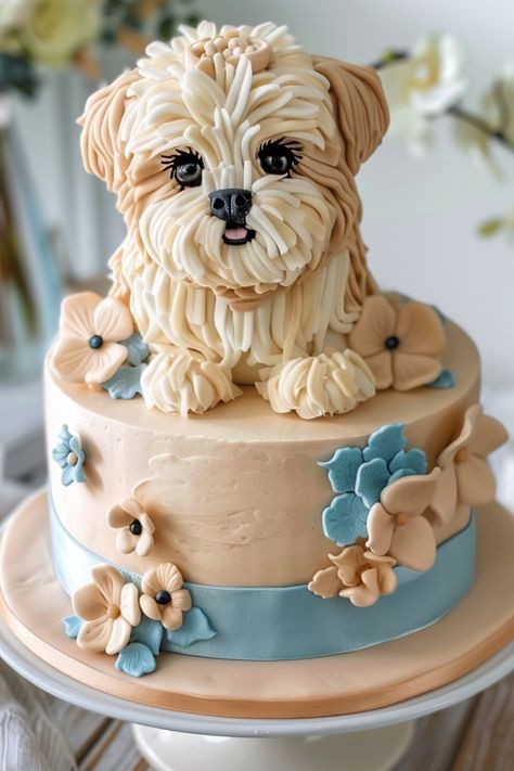 Perfect Party Cakes for Your Shih Tzu's Special Day Shih Tzu Cupcakes, Schnauzer Cake Ideas, Shih Tzu Cake, Fluffy Frosting, Dog Birthday Cake, Dog Cakes, Dog Cake, Shih Tzus, Pet Treats