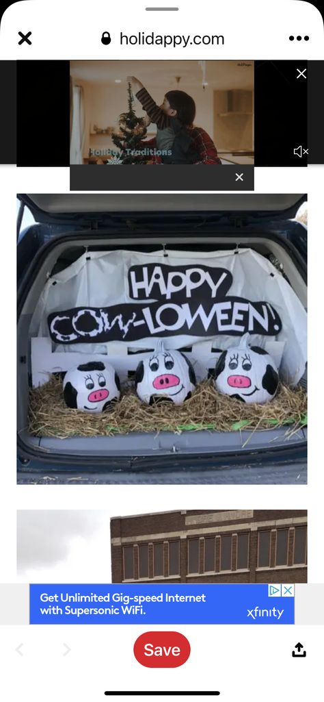 Trunker Treat Ideas, Trunk Or Treat Ideas, Deco Halloween, Cow Pasture, Happy Cow, Treat Ideas, Trunk Or Treat, Church Ideas, Childrens Church