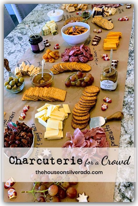 Charcuterie For A Large Crowd, Charcuterie Board Potluck, Charcuterie Board Ideas For Large Crowds, Charcuterie Board For 35 People, Charcuterie Potluck Party, Charcuterie Board For Large Crowd, Charcuterie Board Amounts Per Person, Charcuterie Potluck, Charcuterie For 20 People