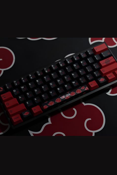 Team Liquid Akatsuki Key Caps --------tags #customkeyboard #akatsuki #keyboard #red #black #naruto #itachi Naruto Keyboard, Red Keyboard, Black Naruto, Naruto Itachi, Team Liquid, Anime Canvas Art, Key Caps, Anime Canvas, Home Office Design