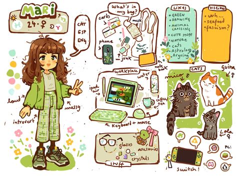 🌿🌷Mahō Mari🌷🌿 on Twitter: "hello I drew this meet the artist!! 🌷🌼🌿✨🌷🌼🌿… " Meet The Artist Sketchbook, Meet The Artist Ideas, Meet The Artist Template, Meet The Artist Drawing, Meet The Oc, Meet The Character, Arte Sketchbook, Character Sheet, Cute Art Styles