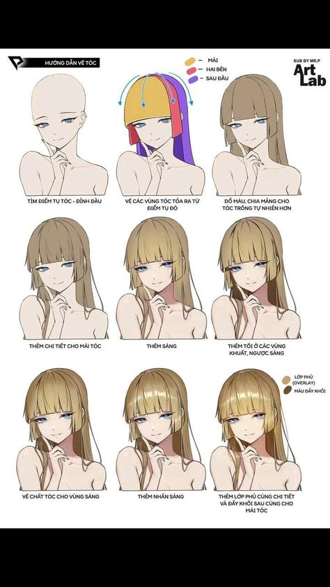 Webtoon Coloring Tutorial, Webtoon Art Style Tutorial, Funny Face Photo, Pelo Anime, Drawing Hair Tutorial, Draw Hair, Manga Tutorial, Digital Painting Techniques, Digital Art Beginner