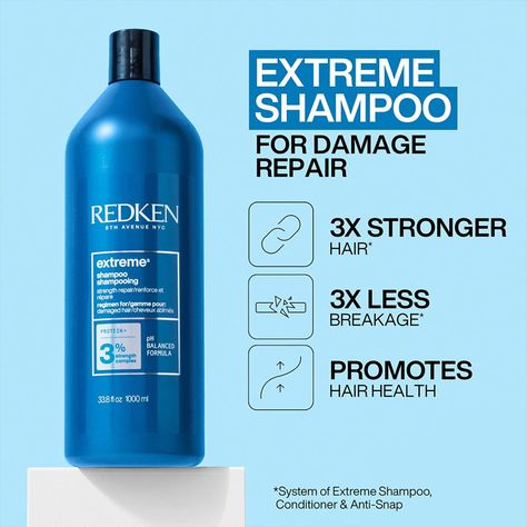 I have almost totally poker straight hair which has always been oil and thick.  Most shampoos leave me looking like I never washed it the next day.  NOT THIS ONE!  This shampoo by Redkin is a life changer!  Just one wash and one application of the leave in spray and my hair looks and feels amazing and even better day two!!  The smell is great and not over powering too.  Click the link to give it a try or go to ( https://amzn.to/3WZHau7 ) Extremely Damaged Hair, Redken Shampoo, Restore Damaged Hair, Shampoo For Damaged Hair, Help Hair Grow, Extreme Hair, Grow Long Hair, Best Shampoos, Brittle Hair