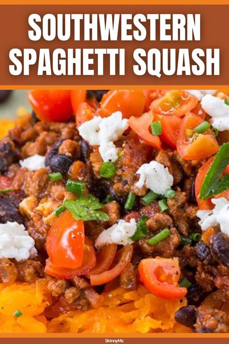 Perfect for any day of the week, this spaghetti squash recipe is full of savory southwestern flavors that are sure to please. Recipes Spaghetti Squash, Spaghetti Squash Spaghetti, Comfort Food Healthy, Food Low Carb, Food Spaghetti, Squash Spaghetti, Healthy Cooking Recipes, Recipes Spaghetti, Spaghetti Squash Recipe