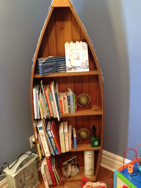 Boat Shelf for Nautical Nursery Boat Shelf Decor Ideas, Sail Boat Nursery Theme, Lake Theme Nursery, Boat Themed Nursery, Lake Themed Nursery, Lake Nursery Theme, Nautical Toddler Room, Nautical Theme Nursery Boy, Vintage Nautical Nursery