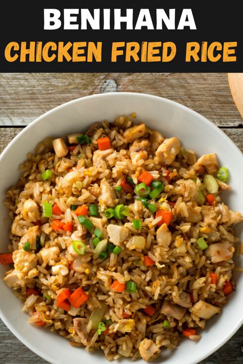 Benihana may be the king of fried rice, but don’t let that stop you from making this Japanese staple at home. With a few simple ingredients, you can make Benihana chicken fried rice in the comfort of your home! #benihana #copycatrecipes #friedrice #chickenrecipes #ricerecipes #easydinner Benihana Fried Rice Recipe Copycat, Copycat Benihana Fried Rice, Benihana Recipes, Benihana Chicken, Chinese Entrees, Benihana Fried Rice, Japanese Fried Rice, Fried Rice Recipe Easy, Chicken Fried Rice Recipe