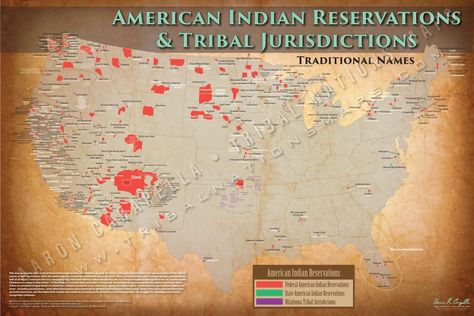 American Indian Reservations Native American Reservation, 24x36 Poster, Traditional Names, Indian Reservation, Indian Tribes, Usa Map, Us Map, Native American Indians, First Nations