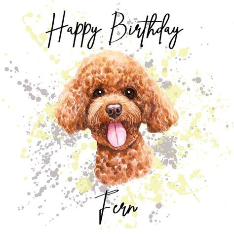 Happy Birthday King, Birthday King, Dog Birthday Card, Happy Birthday Card, Poodle Dog, Dog Birthday, Happy Birthday Cards, Dog Breed, White Linen