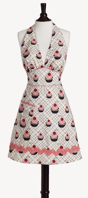 Bombshell Cupcakes Halter Apron Apron Women, Cupcake Apron, Cherry Cupcakes, Hostess Apron, Retro Apron, Aprons For Men, Aprons Vintage, Kids Apron, Apron Pockets