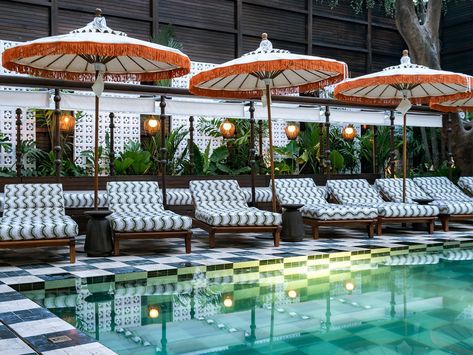 The first Soho House in Southeast Asia is in Bangkok’s vibrant neighbourhood of Sukhumvit Pool House Kitchen, Kitchen Terrace, Members Club, Hotel Building, Guest Room Decor, House Beach, Bespoke Interiors, Soho House, House Restaurant