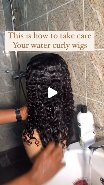 Glueless Lace Wigs| 100% Human Hair | How to take care of your curly wigs | Instagram Wet Curly Hair Wig, How To Style A Curly Wig, Raw Indian Curly Hair, Hair Down Bridesmaid, Half Up Half Down Bridesmaid, Bridesmaid Hairstyles Half Up Half Down, Curly Hair Wig, Bridesmaid Hair Down, Curly Human Hair Wig