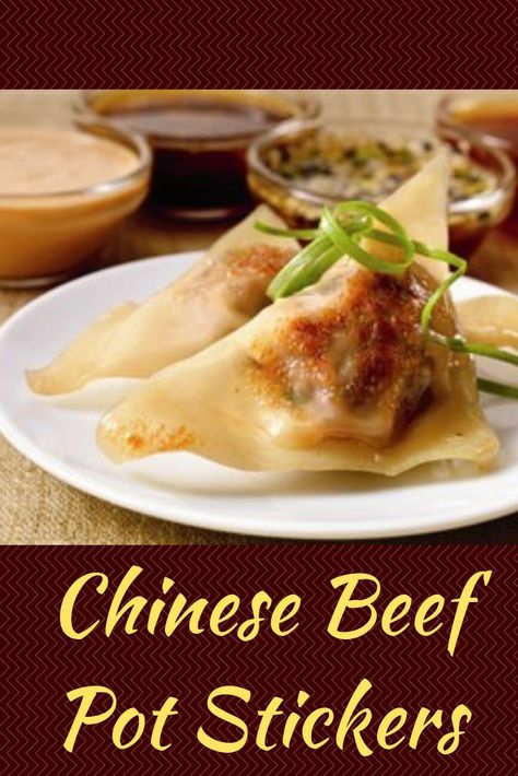 An easy beef pot stickers recipe with homemade dipping sauces. These taste just like a Chinese restaurant made them! Beef Pot Stickers Recipe, Homemade Beef Dumplings, Best Pot Stickers Recipe, Easy Beef Dumplings Recipe, Beef Dumplings Recipe Chinese, Beef Potstickers Recipe, Pot Stickers Recipe Dipping Sauces, Easy Pot Stickers Recipe, Beef Gyoza Recipe