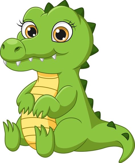 Crocodile Cartoon Cute, Cartoon Jaguar, Crocodile Clipart, Crocodile Pictures, Crocodile Art, Cartoon Baby Animals, Cartoon Sitting, Baby Crocodile, Cartoon Crocodile