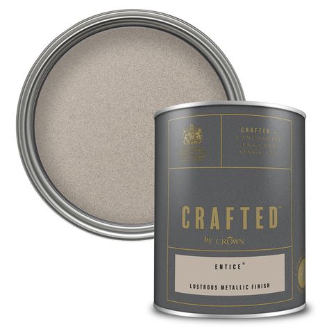 Charcoal Grey Paint, Pewter Paint, Metallic Interior, Crown Paints, Crown Crafts, Feature Walls, Wood Paint, Painting Accessories, Paint Can