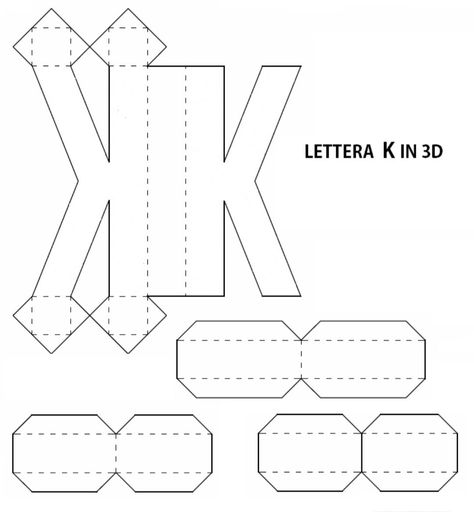 3d Letter Box Template, Letter Box Template, 3d Letters Tutorial, 3d Letters Diy, Letter Standee, Origami Letter, Alphabet Letter Templates, Creative Letters, Alphabet Letter Crafts