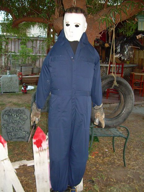 Picture of DIY Michael Myers - Halloween Diy Michael Myers, Michael Myers Mask, Styrofoam Head, Halloween Prop, Party Store, Michael Myers Halloween, Party Stores, Big Lots, Work Gloves