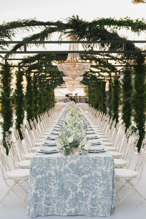 Wedding Colour Themes, Wedding Colour Theme, French Themed Wedding, French Riviera Wedding, Summer Wedding Ideas, Outdoor Garden Wedding, Blue And White Wedding, Outdoor Summer Wedding, Garden Wedding Reception