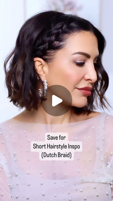 Short Hair With Side Braid, Side Braid Short Hairstyles, Side Braid Hairstyles Short Hair, Side Braids Short Hair, Side Braid Short Hair, Middle Parting Hairstyles, Short Hair Middle Part, Short Hair Side Braid, Short Bob Updo