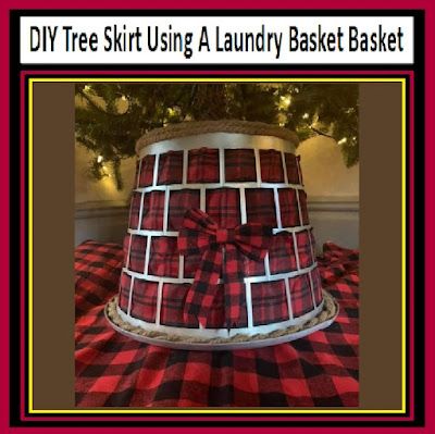 DIY Tree Skirt Using A Dollar Tree Laundry Basket Basket Christmas Tree Base Ideas, Snowman Ornaments Diy, Diy Tree Skirt, Button Snowman, Christmas Tree In Basket, Christmas Tree Base, Tree Collar, Christmas Crafts To Make, Diy Christmas Decorations Easy