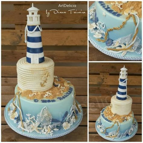 Lighthouse Cake, Marine Cake, Nautical Wedding Cakes, Pool Cake, Island Cake, Beach Themed Cakes, Ocean Cakes, Nautical Cake, Funchal Madeira