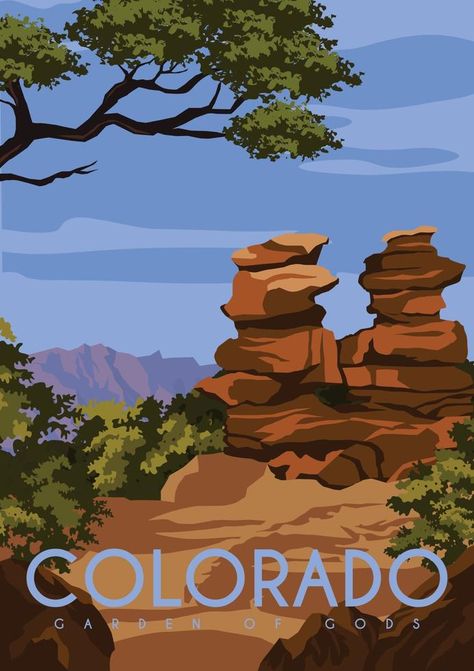 Colorado Vector Illustration Background Colorado Illustration, Colorado Travel Poster, Home Decor Classic, Colorado Wall Art, Hilton Garden Inn, Illustration Background, Colorado Travel, National Park Posters, Park Art