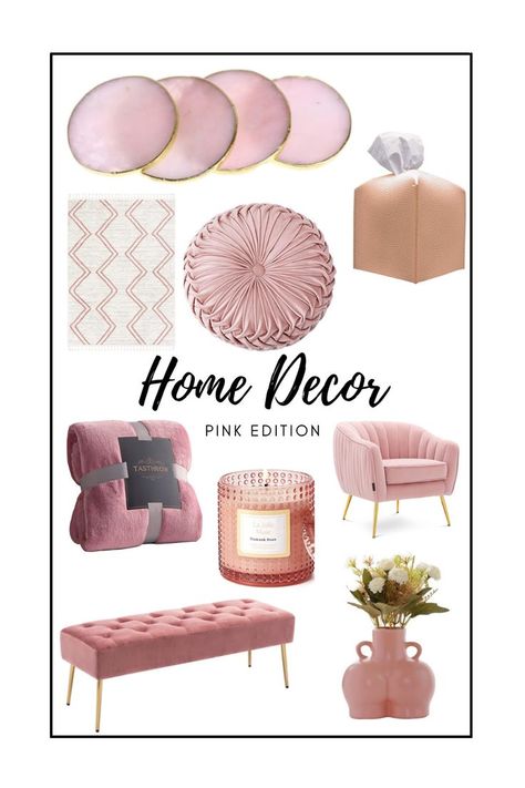 Pink Gold Bedroom, Decor From Amazon, Pink Apartment, Glam Office, Airbnb Design, Deco Rose, Gold Bedroom, Pink Home Decor, Home Buying Tips