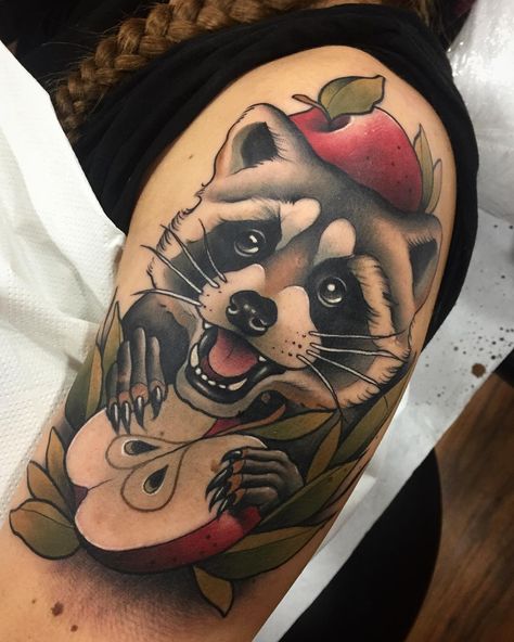 Neotrad Tattoos, Racoon Tattoo, Watercolor Phoenix Tattoo, Raccoon Tattoo, Cool Back Tattoos, Peter O'toole, Kunst Tattoos, Marquesan Tattoos, Halifax Nova Scotia