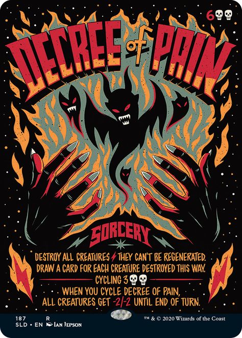 First Look: ‘Magic: The Gathering’’s psychedelic, concert poster-inspired Secret Lair drop Halloween Graphic Design, Vintage Halloween Posters, Gig Posters Design, Secret Lair, Halloween Posters, Concert Poster Design, Image Halloween, Concert Poster, Halloween Poster