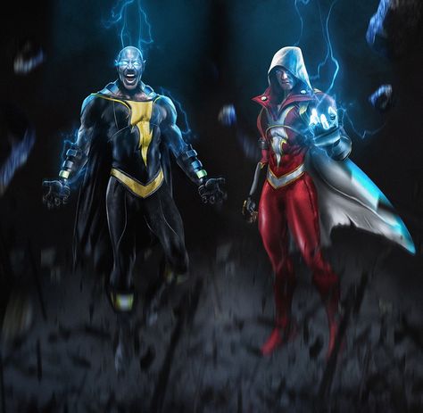 Black Adam and Shazam Bosslogic Art, Black Adam Film, Joker Gotham, Dc Comics Vs Marvel, Captain Marvel Shazam, Dc Comics Wallpaper, Black Adam, Univers Dc, Batman The Animated Series