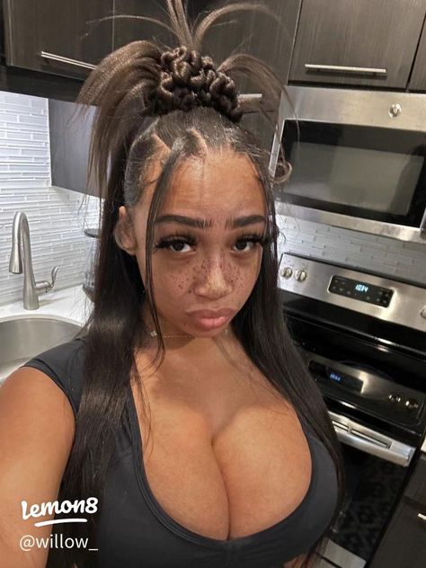 hottie hairstyles ❄️🔥❄️ | Gallery posted by willow | Lemon8 90’s Hairstyles, 90s Hairstyles, Hair Ponytail Styles, Ponytail Styles, Baddie Hairstyles, Wig Styles, Black Girls Hairstyles, Aesthetic Hair, Ponytail Hairstyles