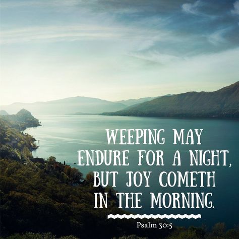 “Weeping may endure for a night, but joy cometh in the morning” (Psalm 30:5). http://lds.org/scriptures/ot/ps/30.5#p4 Enjoy more inspiring images, scriptures, and uplifting messages from the Holy Bible http://facebook.com/212128295484505 #ShareGoodness Joy Comes In The Morning Psalms, Joy Quotes Bible, Joy Cometh In The Morning, Worry Bible Verses, Psalms Verses, Joy In The Morning, Psalm 30, Morning Songs, I Love The Lord