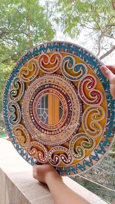 Lippan Art With Mandala Design And Mirror Work in 2022 | Mural art design, Stone art painting, Traditional wall art Onion Drawing, Lippan Art Design, Mud Mirror Work, Round Canvas Art, Mud Art, Painted Mirror Art, Koi Painting, Mural Art Design, Mosaic Art Diy