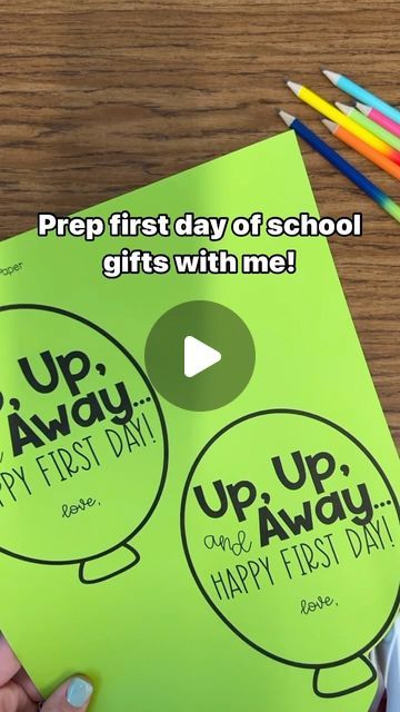 Megan Morris on Instagram: "D O L L A R  D E A L  # 6  Up, Up, and Away... Happy FIRST Day! 🥳🎈⁣ ⁣ Watch how easy it is to prep these first day of school balloon tags that are a perfect (and low budget) treat for any aged student!   I attached the tags to pencils, but you can also use crazy straws, otter pops, pixie sticks (are those still a thing?), and more. What I love about using pencils or straws is that I can prep them over the summer, and I can store them all year for when I get new students throughout the school year.  ⁣ Grab these tags in my shop - they come in a 3-pack that includes First Day, Last Day, and Birthday tags so you can use them all year long - link in bio or comment LINK and I’ll send it straight to you! 🎈 . . . . #upandawayinprek #iteach #iteachtoo #iteachprek #it First Day Of School Balloon, Teaching Bag, Preschool First Day, Crazy Straws, Kid Surprise, Pixie Sticks, Preschool Play, Paper Balloon, Otter Pops