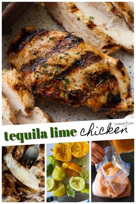 Tequila Lime Chicken is one of our favorite grilled chicken recipes in the summer...or all year long! The smoky, citrus marinade paired with the subtle flavor the tequila gives the chicken is a winning combination. #cookiesandcups #tequilalimechicken #chickenrecipe #grilledchicken Tequila Lime Chicken Recipe, Citrus Chicken Marinade, Tequila Chicken, Lime Marinade For Chicken, Tequila Lime Chicken, Citrus Marinade, Dipping Sauces For Chicken, Lime Chicken Recipes, Popular Dinner Recipes