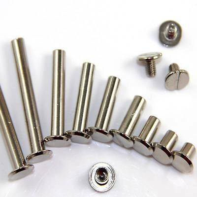 5mm CHICAGO SCREWS 6,8,10,15,20,25,30,40 & 50mm BINDING NICKEL PLATED SCRAPBOOK | eBay Wood Wallet, Bookbinding Tools, Chicago Screws, Leather Key Case, Wood Tools, Leather Projects, Leather Key, Book Binding, Book Making