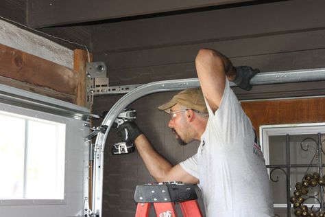 Photo #8: Installing the new Clopay garage door. Garage Door Opener Troubleshooting, Garage Door Track, Garage Door Opener Installation, Garage Door Company, Best Garage Doors, Overhead Garage Door, Garage Door Springs, Residential Garage Doors, Overhead Garage