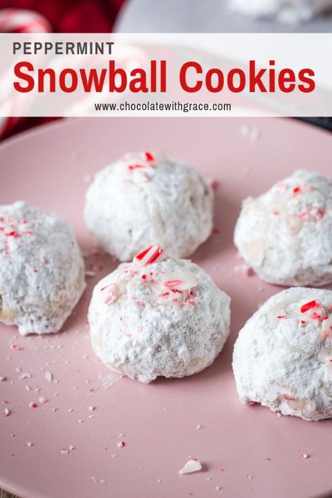 Snowballs Recipe, Snowball Cookie Recipe, Leftover Candy, Russian Tea Cake, Christmas Shortbread, Mexican Wedding Cookies, Candy Cane Cookies, Snowball Cookies, Peppermint Cookies