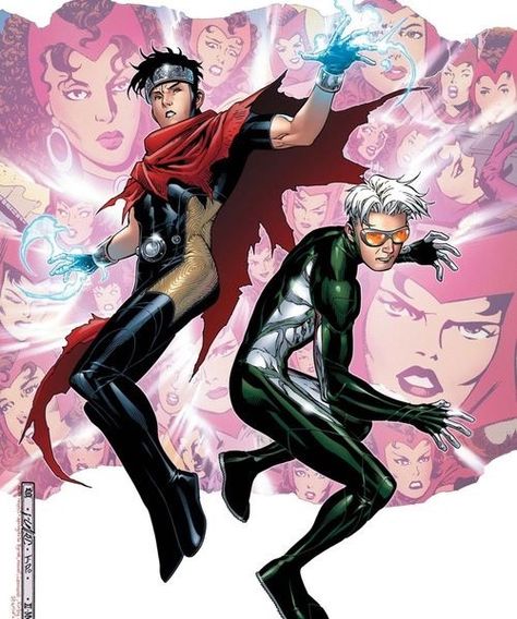 Wiccan and Speed (Twins of the Scarlet Witch) Wiccan And Speed, Billy And Tommy, Wiccan Marvel, Doctor Who Comics, Marvel Universe Characters, Marvel Young Avengers, Storm Marvel, The Scarlet Witch, Marvel Comics Vintage