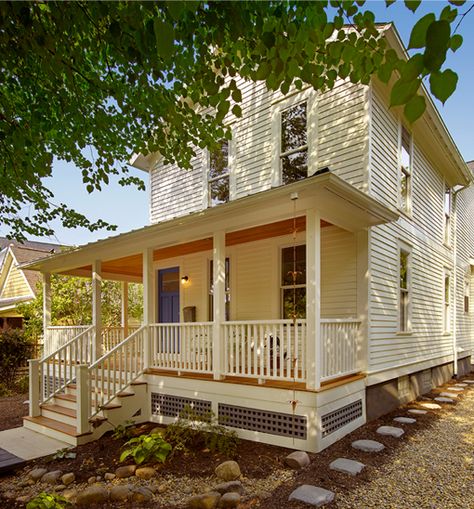 Meadowlark Builders - Michigan's First LEED Platinum Remodel Space Under Deck, Side Porch Ideas, Under Deck, Traditional Porch, Home Remodeling Contractors, Side Porch, Concrete Steps, Small Front Porches, Bungalow Design