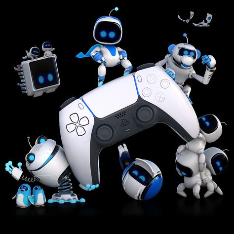 Astro Playroom Ps5, Astro Bot Wallpaper, Astrobots Ps5, Astro Bot Ps5 Birthday, Astro Bot Ps5, Astro Playroom, Playstation Party, Astro Bot, Platformer Game