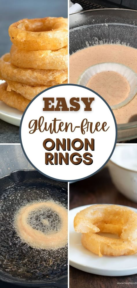 Gluten Free Onion Rings, Gluten Free Dairy Free Recipes Dinner, Battered Onion Rings, Fried Onion Rings, Homemade Onion Rings, Gluten Free Grocery List, Beer Battered Onion Rings, Gluten Free Yeast Free, Gluten Free Beer