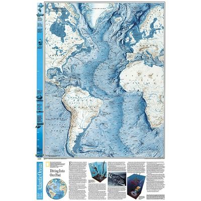 National Geographic Maps World Atlantic Ocean Floor Map Equator Map, Atlantic Ocean Map, Puerto Rico Map, National Geographic Maps, Ocean Floor, Arctic Ocean, Map Globe, Printable Maps, Oceans Of The World