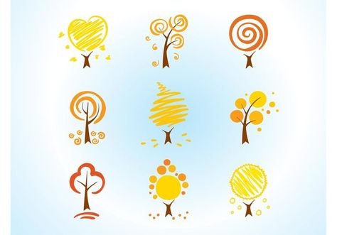 Cool Tree Icons Tree Doodle, Tree Vector, Tree Icon, Autumn Tree, Easy Doodle Art, Trendy Tree, Picture Illustration, Tree Illustration, Art Drawings For Kids