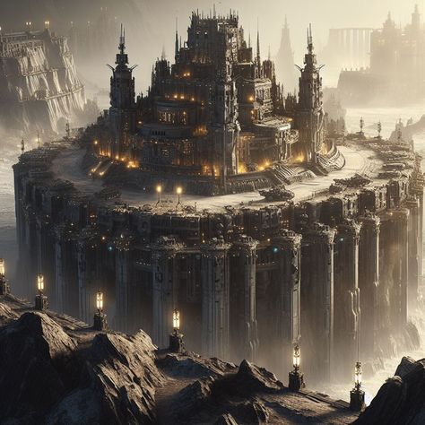 40k City, Fortress Concept Art, Dark Heresy, Fantasy Cottage, Mystical Places, In And Out Movie, My Fantasy World, Architecture Magazines, Fantasy Castle