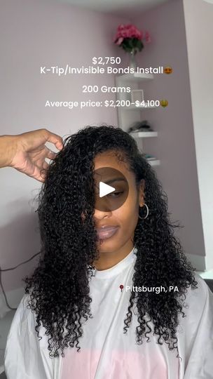 268K views · 12K reactions | The girls are bringing out the curls for the summer😍 K-Tip/Invisible Bond extensions are the perfect way to pop your curls this season! 

I love these installs because they are extremely versatile. She has the ability to part her hair on any side, do a half up-half down, ponytail, pigtails, etc. You really get your money’s worth when you sit in my chair✨ I listen to my clients wants and desires in order to achieve a flawless install every time!

Hair details:
200 Grams 16” Kinky Curly 🤍 (provided by me)

And YES, this hair can be straightened and then go back to curly again 😊

Lasts around 6 months with proper care💕
•
•
•
•
#ktips #ktipinstall #microlinks #microlinksatlanta
#itipsatlanta #ktiphairextension #extensionspecialist
#atlantahairstylist #chicagost Ponytail Pigtails, Down Ponytail, Hair Details, Curling Hair, Half Up Half Down, Flat Iron, Half Up, Curled Hairstyles, Her Hair