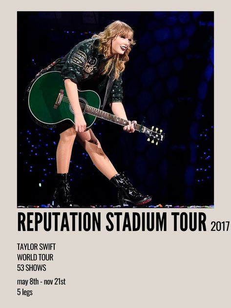 World Tour Poster, Reputation Stadium Tour, Rep Tour, Reputation Tour, Aesthetic Polaroid, Taylor Outfits, Swift Tour, Tour Poster, Taylor Swift Fearless