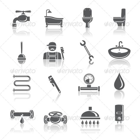 Pipe Tattoo, Switch Board Art, Toilet Plumbing, Water Icon, Closet Collection, Hand Drawn Icons, Tub Tile, Graphic Design Business, Plumbing Repair