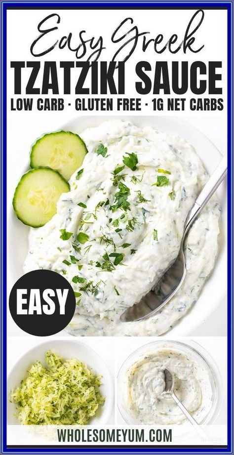 Easy Roasted Artichokes Recipe With Garlic & Parmesan - The easiest, most delicious method for how to roast artichokes! These roasted artichoke halves are seasoned simply with lemon, garlic and oliveвЂ¦" Make Tzatziki Sauce, Greek Tzatziki Sauce, Dips Appetizers, Greek Tzatziki, Tzatziki Sauce Recipe, Homemade Tzatziki Sauce, Tzatziki Recipes, Keto Sauces, Keto Lasagna